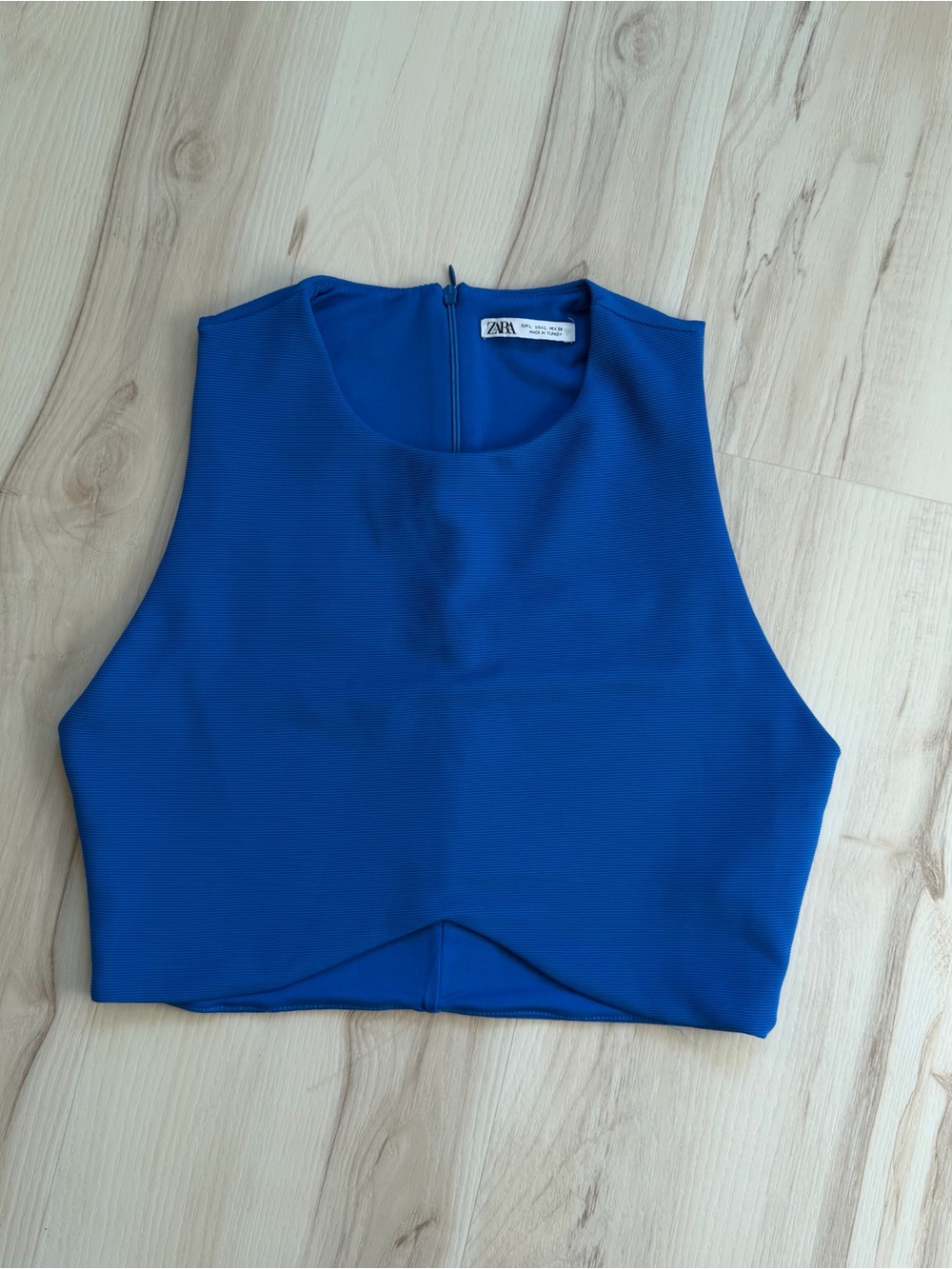 Blue cropped Zara top size L